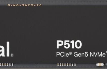 SSD CRUCIAL P510 1TB M.2 PCIe Gen5 NVMe TLC Write speed 9500 MBytes/sec Read speed 11000 MBytes/sec TBW 600 TB CT1000P510SSD8  CT1000P510SSD8 649528946393