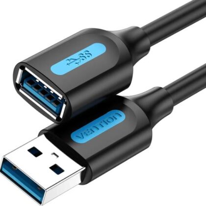 CABLE USB3.0 MALE TO FEMALE/3M BLACK CBHBI VENTION  CBHBI 6922794748897