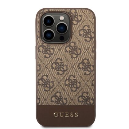 Guess PU 4G Stripe Case for iPhone 14 Pro Max / Brown GUHCP14XG4GLBR 3666339088538