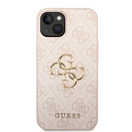 Guess PU 4G Metal Logo Case for iPhone 14 / Pink GUHCP14S4GMGPI 3666339088781