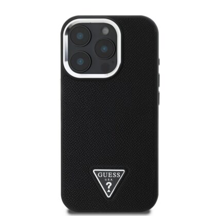 Guess PU Grained Triangle Logo MagSafe Case for iPhone 16 Pro / Black GUHMP16LPGTSPSK 3666339302320