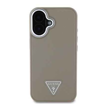 Guess PU Grained Triangle Logo MagSafe Case for iPhone 16 / Brown GUHMP16SPGTSPSW 3666339302450