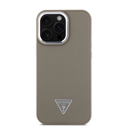 Guess PU Grained Triangle Logo MagSafe Case for iPhone 16 Pro / Brown GUHMP16LPGTSPSW 3666339302474