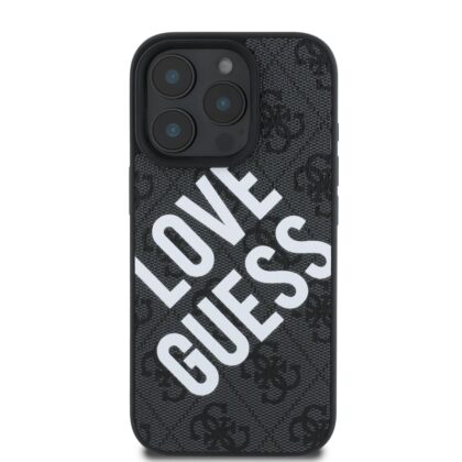 Guess PU Leather 4G Big Love Logo MagSafe Case for iPhone 16 Pro / Black GUHMP16LP4PLGWK 3666339304423