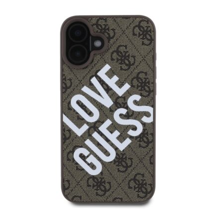 Guess PU Leather 4G Big Love Logo MagSafe Case for iPhone 16 / Brown GUHMP16SP4PLGWW 3666339304553