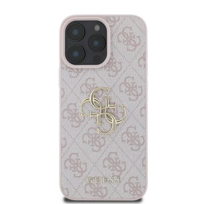 Guess PU 4G Metal Logo Case for iPhone 16 Pro Max / Pink GUHCP16X4GMGPI 3666339327675