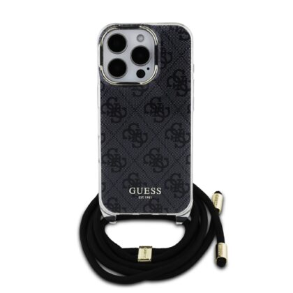 Guess IML 4G Printed Crossbody Strap Case for iPhone 16 Pro Max / Black GUHCP16XHC4SEK 3666339345150
