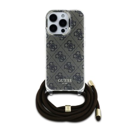 Guess IML 4G Printed Crossbody Strap Case for iPhone 16 Pro Max / Brown GUHCP16XHC4SEW 3666339345198