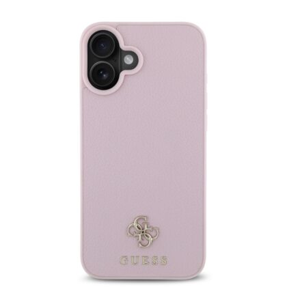 Guess PU Grained 4G Small Metal Logo MagSafe Case for iPhone 16 Plus / Pink GUHMP16MPGCSM4MP 3666339354701