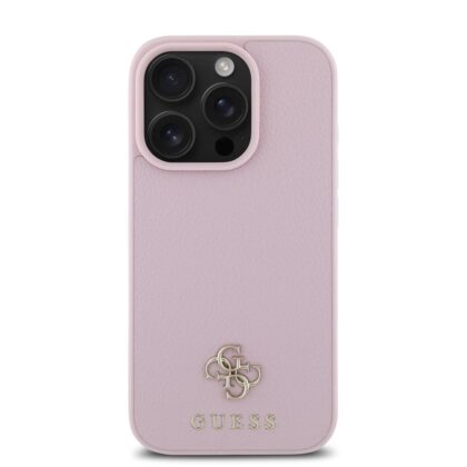 Guess PU Grained 4G Small Metal Logo MagSafe Case for iPhone 16 Pro Max / Pink GUHMP16XPGCSM4MP 3666339354725