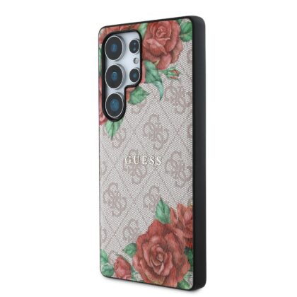 Guess PU Leather 4G Flowers Print Metal Classic Logo MagSafe Case for Samsung Galaxy S25 Ultra / Pink GUHMS25LP4ROPEMCP 3666339449292