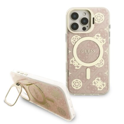 Guess PC/TPU Electroplated Stand Camera Frame MagSafe Case with Interchangeable Backgrounds for iPhone 16 Pro / Max GUBPSBHMP16XF4P05 3666339455583