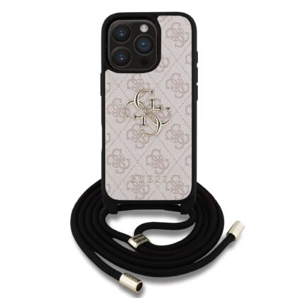 Guess PU 4G Metal Logo Crossbody Strap Case for iPhone 16 Pro Max / Pink GUHCP16XP4GMGCRP 3666339455668