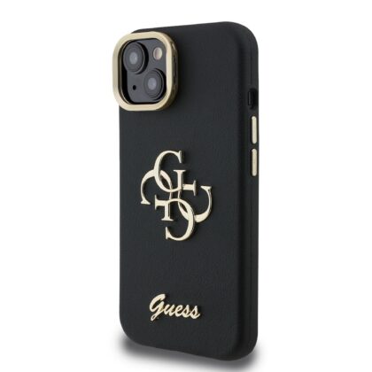 Guess PU Grained 4G Logo Stand Camera Frame Case for iPhone 13 / Black GUHCP13MPCS4GSK 3666339470135