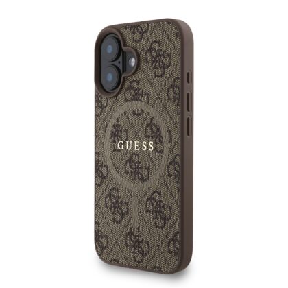 Guess PU Leather 4G Colored Ring Strap MagSafe Case for iPhone 16 / Brown GUHMP16SP4GREGSW 3666339475185