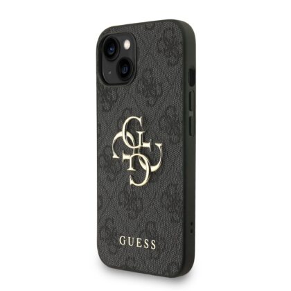 Guess PU 4G Metal Logo Strap Case for iPhone 15 / Black GUHCP15SP4GMGSK 3666339475840