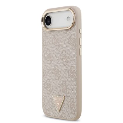Guess PU Leather 4G Strass Triangle Logo Gold Frame MagSafe Case for iPhone Air / Pink GUHMP17MP4GTDGMP 3666339521448