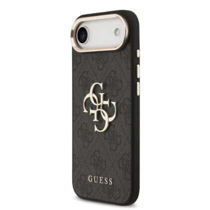 Guess PU Leather 4G Metal Logo Gold Frame Case for iPhone Air / Black GUHCP17M4GMGCGR 3666339521608