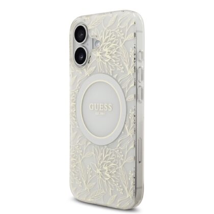 Guess IML Flowers Allover Strap MagSafe Case for iPhone 17 / White GUHMP17SHCPOFPH 3666339526078