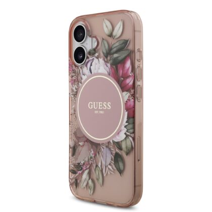 Guess IML Flowers Strap MagSafe Case for iPhone 17 / Pink GUHMP17SHFWBRCESP 3666339526153