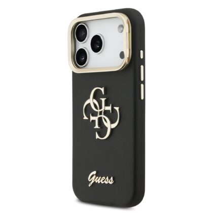 Guess PU Grained 4G Logo Stand Camera Frame Case for iPhone 17 Pro / Black GUHCP17LPCS4GSK 3666339534172