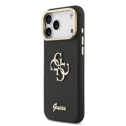 Guess PU Grained 4G Logo Stand Camera Frame Case for iPhone 17 Pro Max / Black GUHCP17XPCS4GSK 3666339534189
