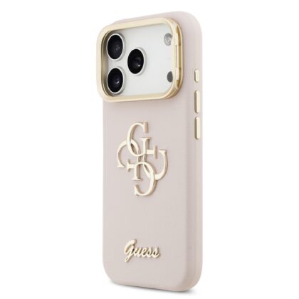 Guess PU Grained 4G Logo Stand Camera Frame Case for iPhone 17 Pro / Pink GUHCP17LPCS4GSP 3666339534219