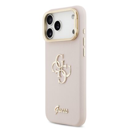 Guess PU Grained 4G Logo Stand Camera Frame Case for iPhone 17 Pro Max / Pink GUHCP17XPCS4GSP 3666339534226