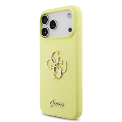 Guess Liquid Silicone 4G Metal Logo Case for iPhone 17 Pro Max / Yellow GUHCP17XSC4GLMY 3666339549961