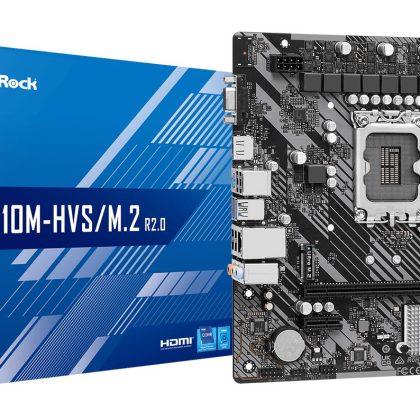Mainboard ASROCK Intel H610 LGA1700 Micro-ATX Memory DDR4 Memory slots 2 1xPCI-Express 3.0 1x 1xPCI-Express 4.0 16x 1xM.2 1x15pin D-sub 1xHDMI 1xAudio-In 1xAudio-Out 1xMicrophone 4xUSB 2.0 2xUSB 3.2 1xPS/2 1xRJ45 H610M-HVS/M.2R2.0  H610M-HVS/M.2R2.0 4710483939914