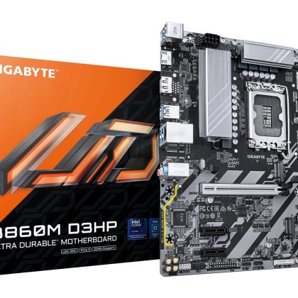 Mainboard GIGABYTE Intel B860 Express LGA1851 Micro-ATX Memory DDR5 Memory slots 4 2xPCI-Express 1x 1xPCI-Express 16x 2xM.2 1xHDMI 1xDisplayPort 1xAudio-In 1xAudio-Out 1xMicrophone 3xUSB 2.0 3xUSB 3.2 1xPS/2 1xRJ45 B860MD3HP1.0  B860M D3HP 1.0 4719331866860