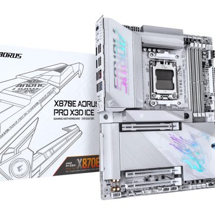 Mainboard GIGABYTE AMD X870E Socket AM5 ATX RAM DDR5-SDRAM 4xSlots Wi-Fi Yes Bluetooth Yes 4xNumber of M.2 (M) slots X870E A PRO X ICE X870EAPROXICE  X870E A PRO X ICE 4719331876487