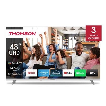 TV Set THOMSON 43" 4K/Smart QLED 3840x2160 Google TV White 43UG4S14W  43UG4S14W 9120106662696