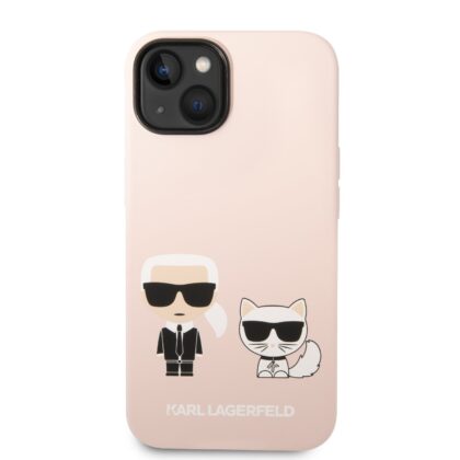 Karl Lagerfeld MagSafe Compatible Liquid Silicone Karl and Choupette Case for iPhone 14 Plus / pink KLHMP14MSSKCI 3666339078126