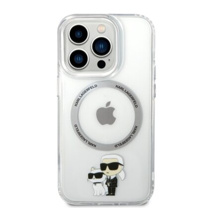 Karl Lagerfeld IML Karl and Choupette MagSafe Case for iPhone 13 Pro / transparent KLHMP13LHNKCIT 3666339126346