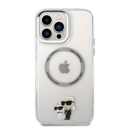 Karl Lagerfeld IML Karl and Choupette MagSafe Case for iPhone 13 Pro Max / Transparent KLHMP13XHNKCIT 3666339126353