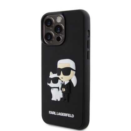 Karl Lagerfeld 3D Rubber Karl and Choupette Case for iPhone 14 Pro Max / Black KLHCP14X3DRKCNK 3666339190675