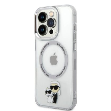 Karl Lagerfeld IML Karl and Choupette MagSafe Case for iPhone 15 Pro / transparent KLHMP15LHNKCIT 3666339195243