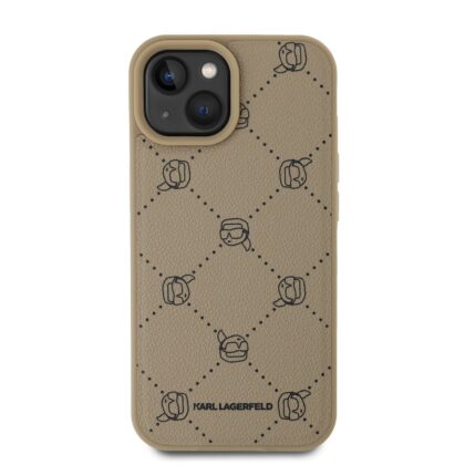 Karl Lagerfeld PU Karl Heads Pattern MagSafe Case for iPhone 15 / beige KLHMP15SPGKHPHE 3666339252786