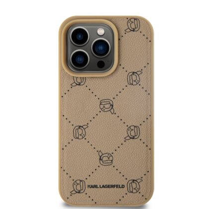 Karl Lagerfeld PU Karl Heads Pattern MagSafe Case for iPhone 15 Pro / Beige KLHMP15LPGKHPHE 3666339252809