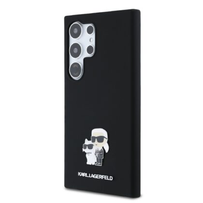 Karl Lagerfeld Liquid Silicone Metal Karl and Choupette Case for Samsung Galaxy S24 Ultra / black KLHCS24LSMHKCNPK 3666339259167