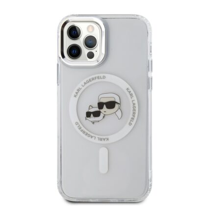 Karl Lagerfeld IML K&CH Heads Metal Frame MagSafe Case for iPhone 12/12 Pro / Transparent KLHMP12MHLSKCH 3666339284237