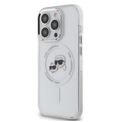 Karl Lagerfeld IML K&CH Heads Metal Frame MagSafe Case for iPhone 15 Pro Max / Transparent KLHMP15XHLSKCH 3666339284350