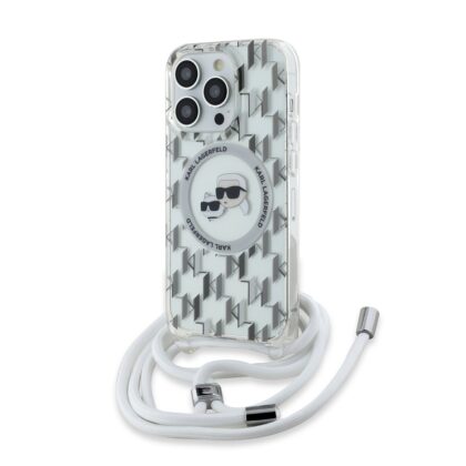 Karl Lagerfeld IML Monogram Crossbody K&CH Heads MagSafe Case for iPhone 14 Pro Max / Transparent KLHMP14XHCKCKLCT 3666339286835
