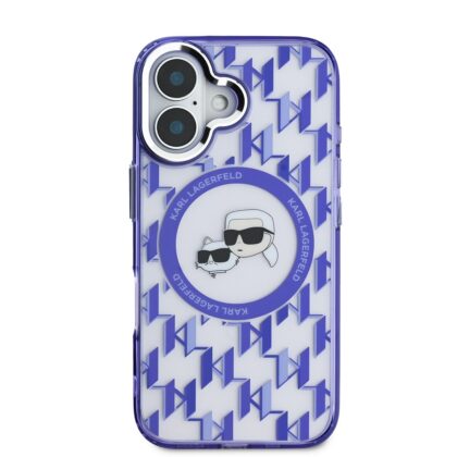 Karl Lagerfeld IML Monogram K&CH Heads MagSafe Case for iPhone 16 / purple KLHMP16SHMCKMHU 3666339318444