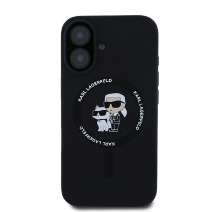 Karl Lagerfeld Liquid Silicone Karl and Choupette MagSafe Case for iPhone 16 Plus / black KLHMP16MSCMKCRHK 3666339318659