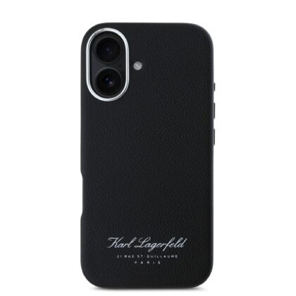 Karl Lagerfeld Grained PU Hotel RSG Case for iPhone 16 / Black KLHCP16SPGWCMKHK 3666339319441