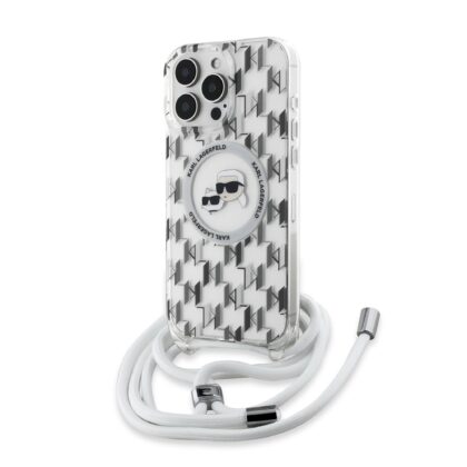 Karl Lagerfeld IML Monogram Crossbody K&CH Heads MagSafe Case for iPhone 16 Pro Max / Transparent KLHMP16XHCKCKLCT 3666339320515