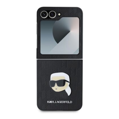Karl Lagerfeld PU Saffiano Monogram Karl Head Case for Samsung Galaxy Z Flip 6/7 FE / Black KLHCZF6PGKSKIHK 3666339322441