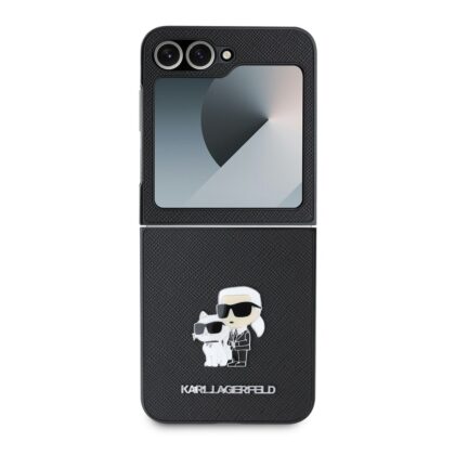Karl Lagerfeld PU Saffiano Karl and Choupette Case for Samsung Galaxy Z Flip 6/7 FE / Black KLHCZF6SAPKCNPK 3666339322502